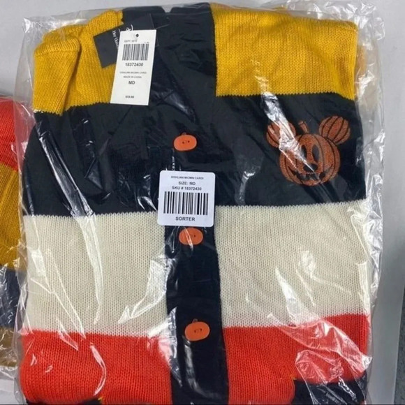 NEW DISNEY MICKEY‎ MOUSE Candy Corn Cardigan Her Universe Hoodie Halloween S - Picture 14 of 16
